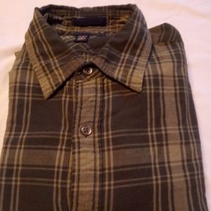 Men's Banana Republic Plaid Shirt Green S 14 14.5